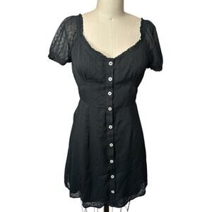 Elegant Black Button-Down Dress